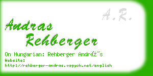 andras rehberger business card